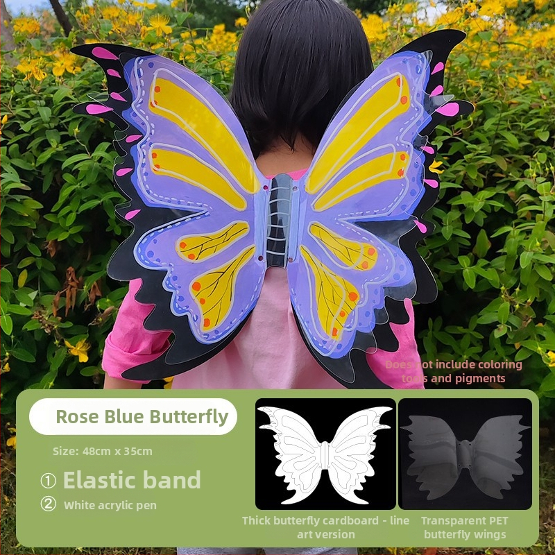 Χειροποίητο αξεσουάρ φτερού πεταλούδας με φώτα, με κίνηση φτερών, εκπαιδευτικό αξεσουάρ μεταμφίεσης για παιδιά