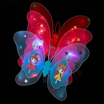 Детски костюм за сценично изпълнение: светещи криле на пеперуда, тричастен PVC комплект