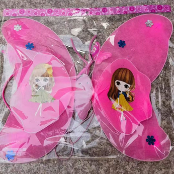 Детски костюм за сценично изпълнение: светещи криле на пеперуда, тричастен PVC комплект