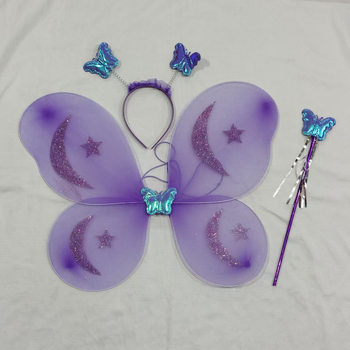 Aripi de înger pentru copii, accesorii de machiaj, lucrate manual, set de trei piese cu curea pentru spate