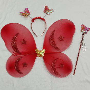 Aripi de înger pentru copii, accesorii de machiaj, lucrate manual, set de trei piese cu curea pentru spate