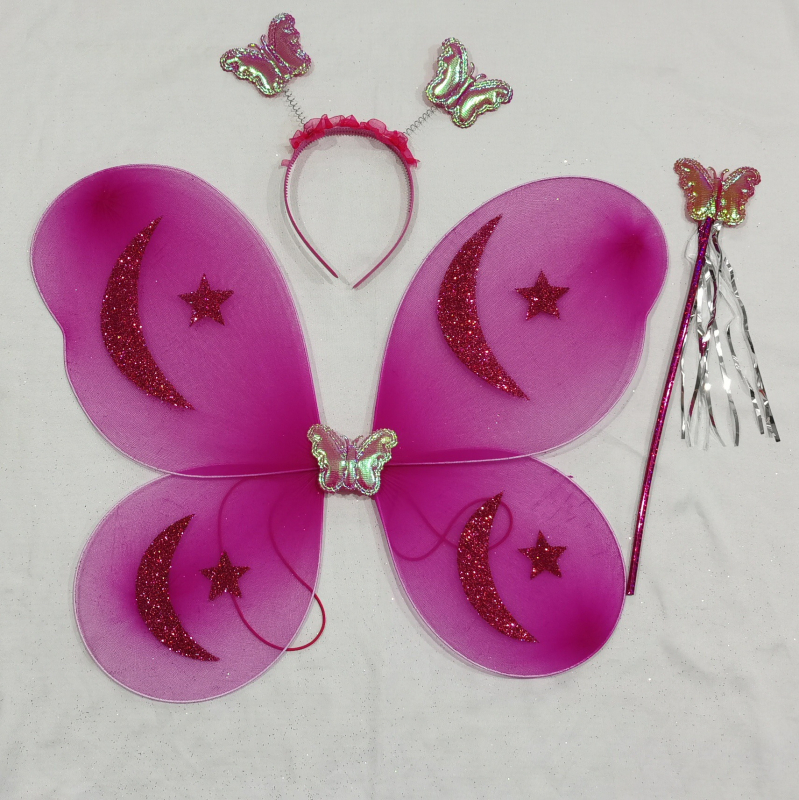 Aripi de înger pentru copii, accesorii de machiaj, lucrate manual, set de trei piese cu curea pentru spate