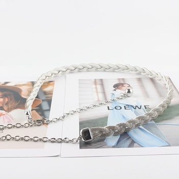 Korejski stil kaiš za struk lančasti pojas s rhinestones ukrasom, metalni materijal, kopča od legure, zatvarač s iglom, proljeće 2025, podrijetlo Guangzhou