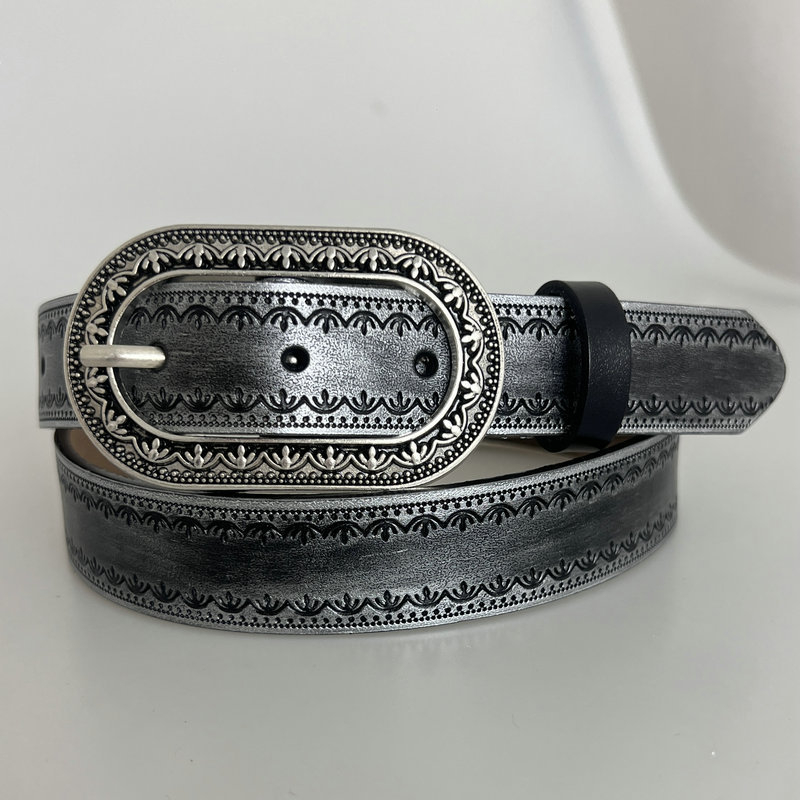 Curea pentru femei din piele PU cu cataramă din aliaj, stil vintage artistic, vară 2025