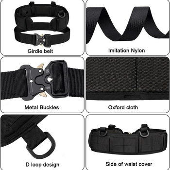 Molle Cobra taktički pojas za trening od najlona, kopča od legure, zatvaranje na gumb, širina preko 4 cm, ručno izrađen dizajn