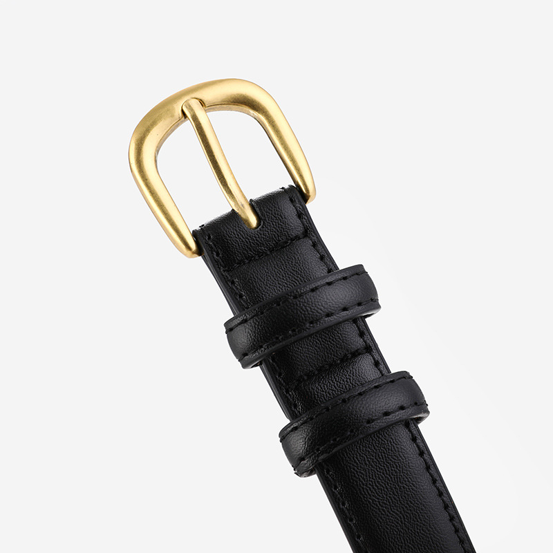 Ženski kaiš od prave kože, kopča od legiranog metala, zaključavanje s pinom, širina 2–4 cm, svestran, casual i uredski stil