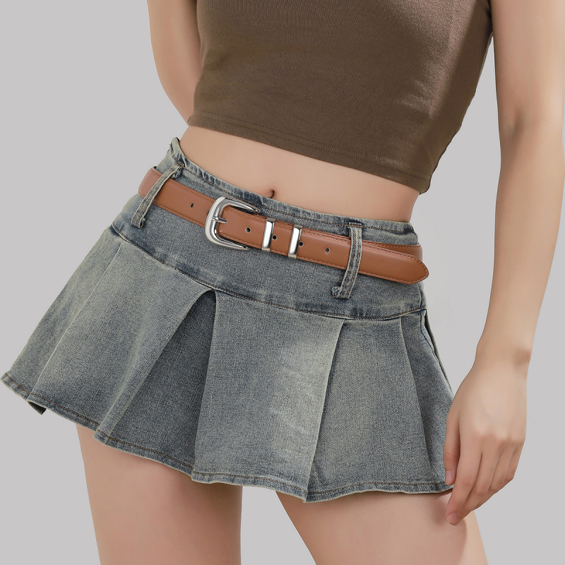 Ženski kaiš od PU kože, tanak, kopča od legure, višebojan, casual stil, pogodan za suknje i traperice, duljina 110–120 cm, korejskog stila