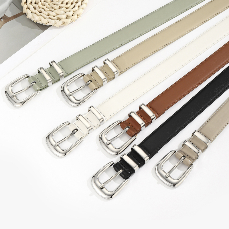 Ženski kaiš od PU kože, tanak, kopča od legure, višebojan, casual stil, pogodan za suknje i traperice, duljina 110–120 cm, korejskog stila