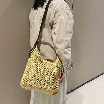 Kasdieninė medvilninė austinė tote krepšys su užtrauktuku kišene