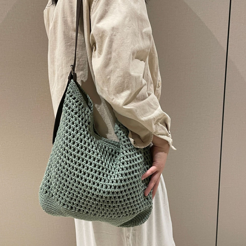 Kasdieninė medvilninė austinė tote krepšys su užtrauktuku kišene