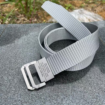 Korejski muški najlon pojas s dvostrukim prstenom i aluminijskom kopčom, kanvas tkan džinsa pojas, veličina 120