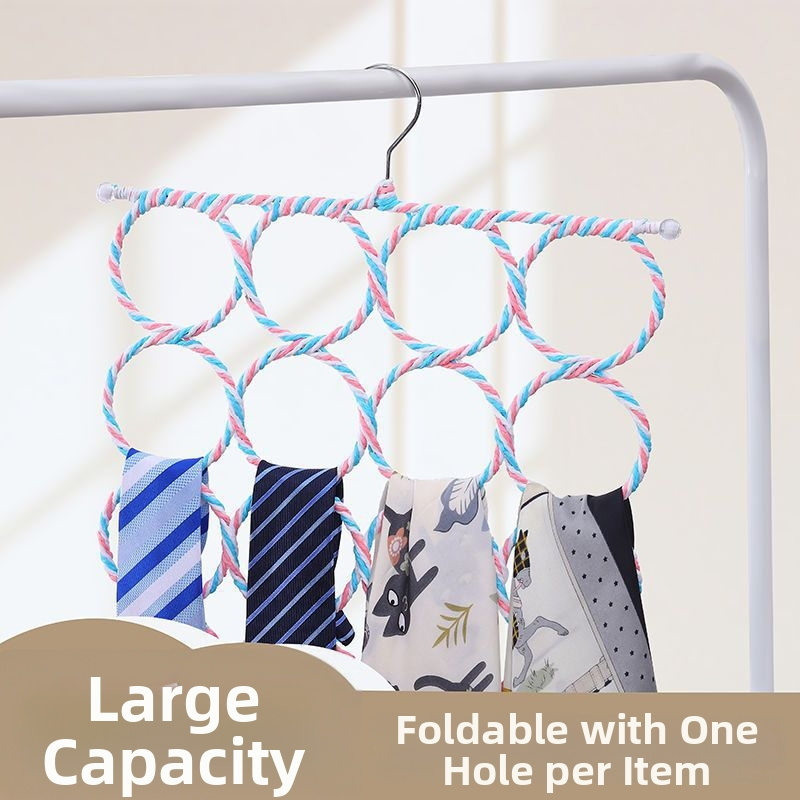 Viacúčelový vešiak na oblečenie a doplnky — opasky, kravaty a šály, železná konštrukcia