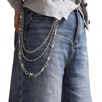 Struk lanac s višesmjernim hip-hop disco thorn-punk minimalističkim stilom, metal, unisex, duljina ispod 60 cm, prilagodljiv
