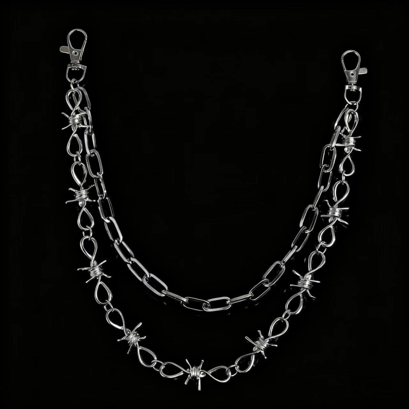 Struk lanac s višesmjernim hip-hop disco thorn-punk minimalističkim stilom, metal, unisex, duljina ispod 60 cm, prilagodljiv
