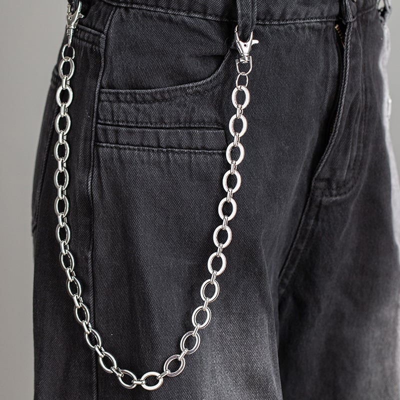 Metāla vidukļa ķēde, hip-hop stils, ar vienu cilpu jostai, platums <2 cm, universāls (Metal; Hip Hop; Single Loop; Width <2 cm; Unisex)