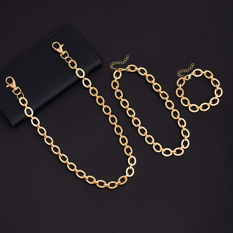 Metāla vidukļa ķēde, hip-hop stils, ar vienu cilpu jostai, platums <2 cm, universāls (Metal; Hip Hop; Single Loop; Width <2 cm; Unisex)