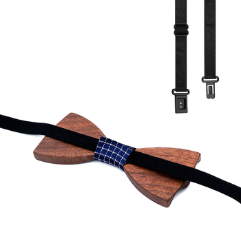 3D ξύλινο παπιγιόν, επίπεδη κεφαλή, ριγέ μοτίβο, unisex