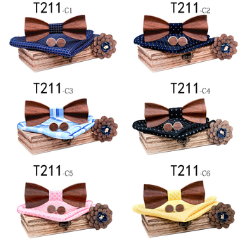 3D ξύλινο παπιγιόν, επίπεδη κεφαλή, ριγέ μοτίβο, unisex