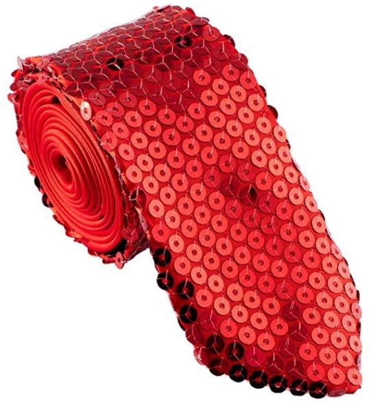 Γραβάτα unisex με παγιέτες και λαμπερό εφέ, μονοχρωματικό σχέδιο, στυλ βέλους, εκτύπωση πολυεστερικού νημάτος