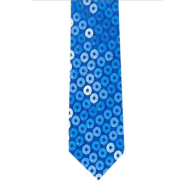 Γραβάτα unisex με παγιέτες και λαμπερό εφέ, μονοχρωματικό σχέδιο, στυλ βέλους, εκτύπωση πολυεστερικού νημάτος