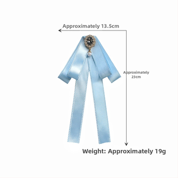 Λουλούδι για κολάρο με φιόγκο στρας, κράμα, μονόχρωμο, κορεατικό στυλ, ύφασμα βαμμένο με νήματα