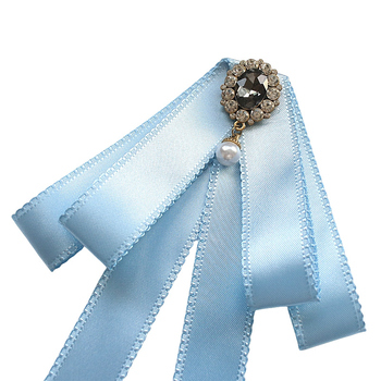 Λουλούδι για κολάρο με φιόγκο στρας, κράμα, μονόχρωμο, κορεατικό στυλ, ύφασμα βαμμένο με νήματα