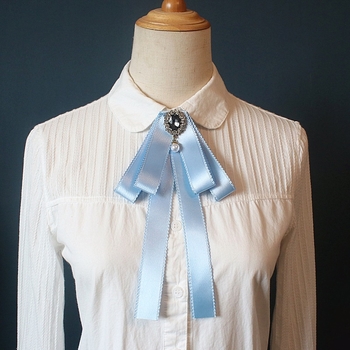 Λουλούδι για κολάρο με φιόγκο στρας, κράμα, μονόχρωμο, κορεατικό στυλ, ύφασμα βαμμένο με νήματα