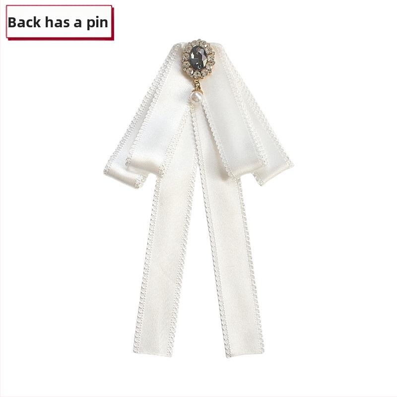 Λουλούδι για κολάρο με φιόγκο στρας, κράμα, μονόχρωμο, κορεατικό στυλ, ύφασμα βαμμένο με νήματα