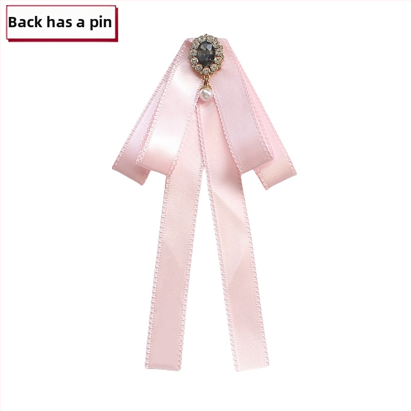 Λουλούδι για κολάρο με φιόγκο στρας, κράμα, μονόχρωμο, κορεατικό στυλ, ύφασμα βαμμένο με νήματα