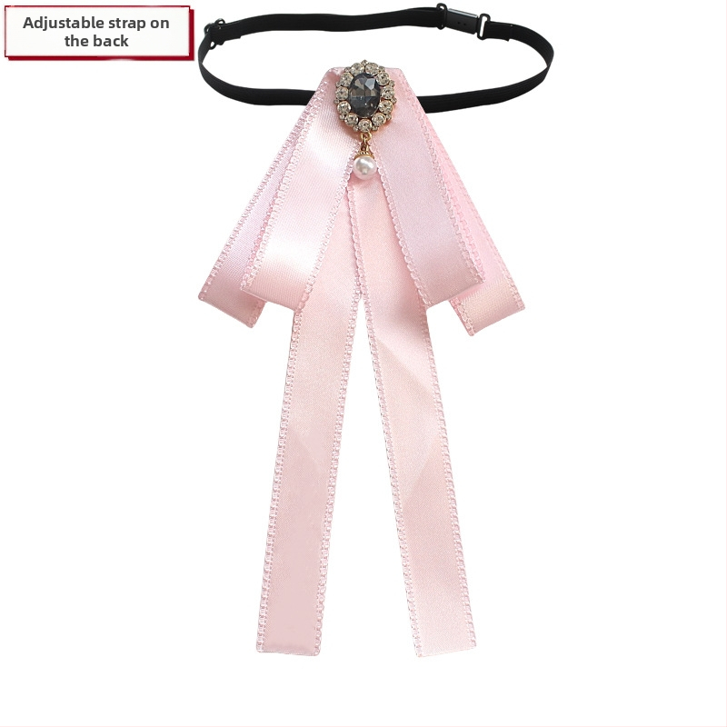 Λουλούδι για κολάρο με φιόγκο στρας, κράμα, μονόχρωμο, κορεατικό στυλ, ύφασμα βαμμένο με νήματα