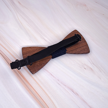 Ξύλινο παπιγιόν με σετ μανικετόκουμπων για γάμο, Unisex, μονόχρωμο σχέδιο, κανονικό πλάτος, ηλεκτροπλατίωση