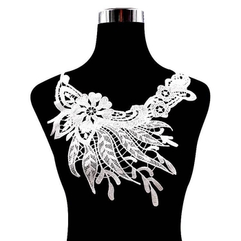 Siuvinėta nėrinių apykaklė – poliesterio siūlas, skirta apatiniam trikotažui, 3D tuščiaviduris dizainas, prekės ženklas Embroidered Textile