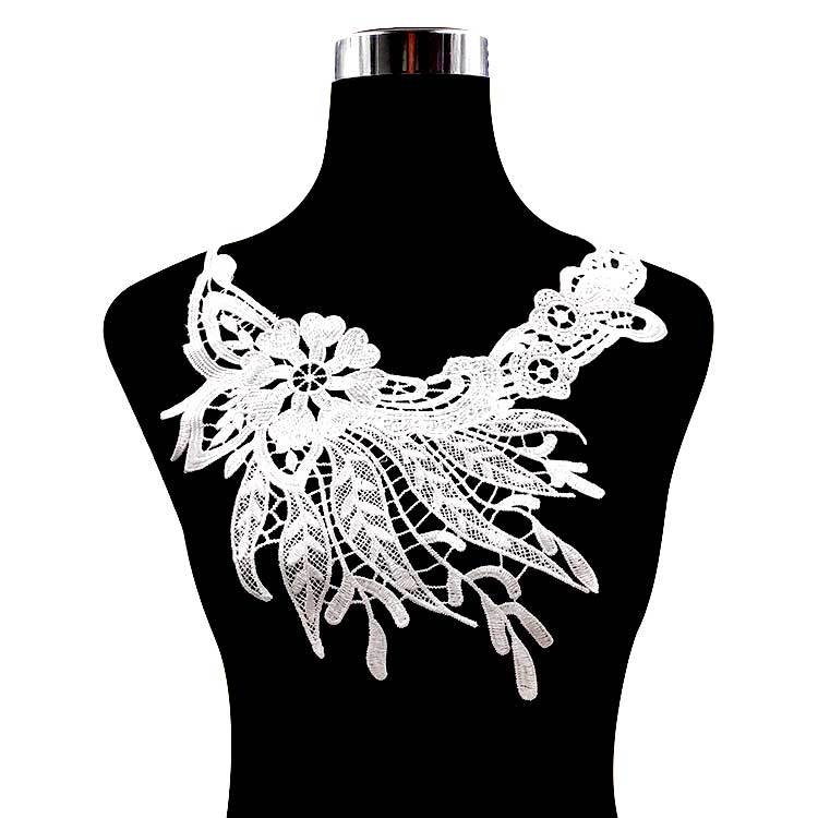 Siuvinėta nėrinių apykaklė – poliesterio siūlas, skirta apatiniam trikotažui, 3D tuščiaviduris dizainas, prekės ženklas Embroidered Textile