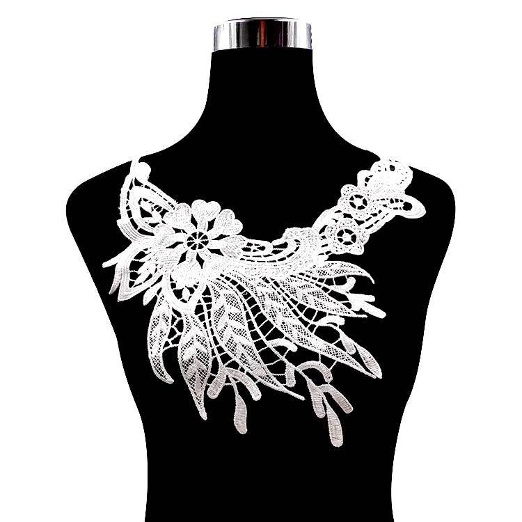 Siuvinėta nėrinių apykaklė – poliesterio siūlas, skirta apatiniam trikotažui, 3D tuščiaviduris dizainas, prekės ženklas Embroidered Textile