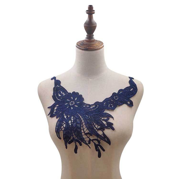 Siuvinėta nėrinių apykaklė – poliesterio siūlas, skirta apatiniam trikotažui, 3D tuščiaviduris dizainas, prekės ženklas Embroidered Textile