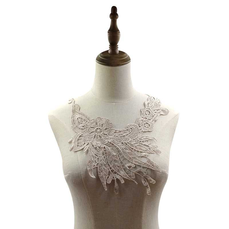 Siuvinėta nėrinių apykaklė – poliesterio siūlas, skirta apatiniam trikotažui, 3D tuščiaviduris dizainas, prekės ženklas Embroidered Textile