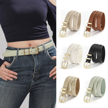 Дамски PU колан за дънки, катарама тип пин, ширина 2-4 см, винтидж стил, ръчно изработен