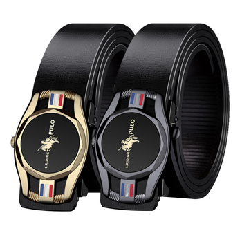 Мъжки колан - имитационна кожа, автоматична закопчалка, пластмасова катарама, ширина 2-4 см