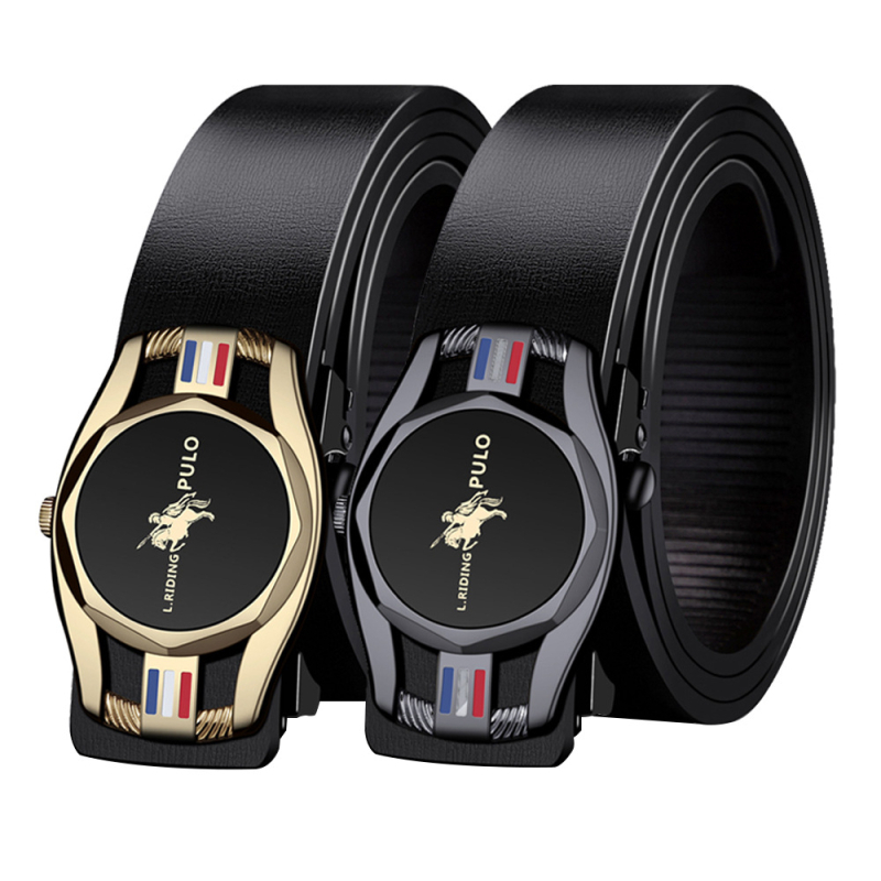 Мъжки колан - имитационна кожа, автоматична закопчалка, пластмасова катарама, ширина 2-4 см