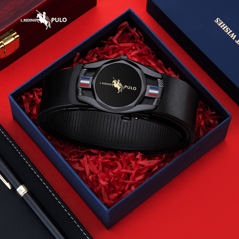 Мъжки колан - имитационна кожа, автоматична закопчалка, пластмасова катарама, ширина 2-4 см