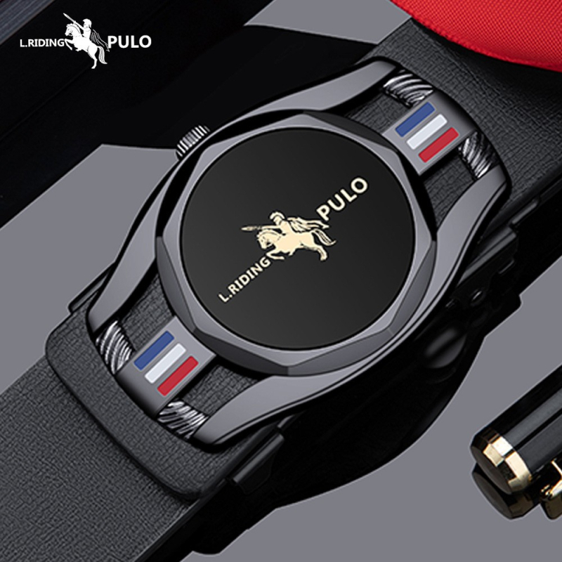 Мъжки колан - имитационна кожа, автоматична закопчалка, пластмасова катарама, ширина 2-4 см