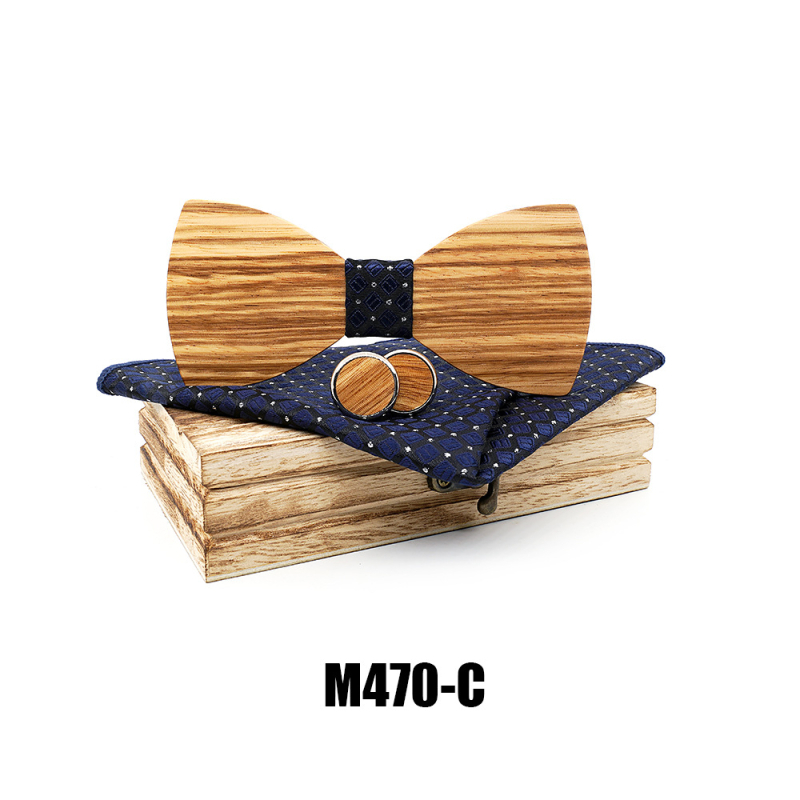 Ξύλινο παπιγιόν για γάμους και επίσημα δείπνα – στυλ επίπεδης κεφαλής, unisex, σχέδιο λουλουδιού για γιακά, μαζική συσκευασία