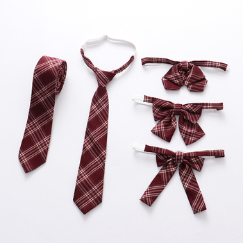 Unisex leptir-mašna za JK uniformu, karirani uzorak, plastični materijal, geometrijski dizajn, dodatak za ovratnik