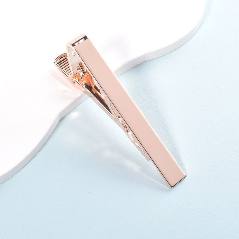 Κλιπ γραβάτας από κράμα, γεωμετρικός σχεδιασμός, μονοχρωματικό φινίρισμα, ηλεκτροπλατίωση, επίπεδη κεφαλή, unisex