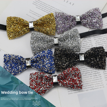 Ανδρικό παπιγιόν γάμου, γεωμετρικό μοτίβο, πολυεστέρας, τζακάρντ ύφανση, επίπεδη κεφαλή, κορεάτικο στυλ