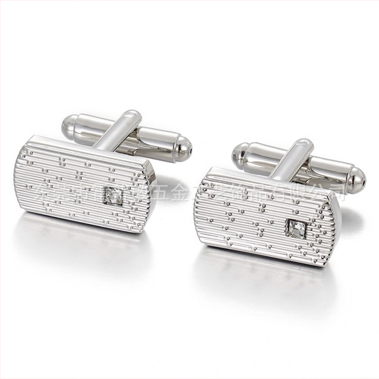 Σετ μανσέτων από χαλκό, ανδρικού γεωμετρικού σχεδιασμού, ενθέτοι κρύσταλλοι