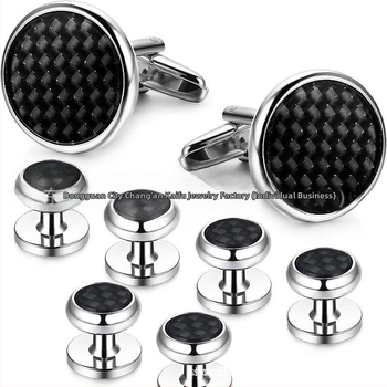 Set butoni manșetă rotunzi din cupru, placare electro, cristal ametist, cu logo