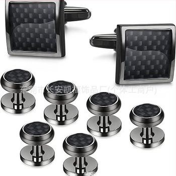 Set butoni manșetă rotunzi din cupru, placare electro, cristal ametist, cu logo