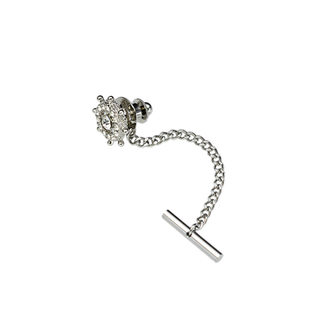 Nyakkendő-klip, sík fejű, gallér virág, geometriai mintázat, ötvözet, 18K elektroplattált felületkezelés, férfi esti viselet