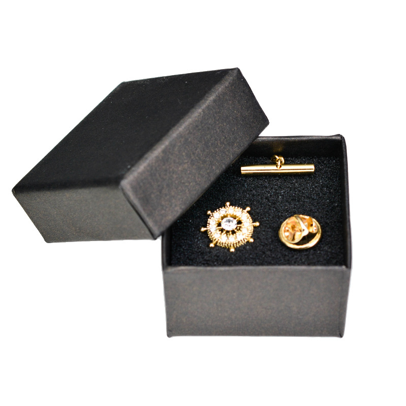 Nyakkendő-klip, sík fejű, gallér virág, geometriai mintázat, ötvözet, 18K elektroplattált felületkezelés, férfi esti viselet